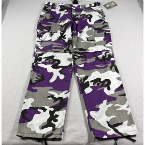 Rothco Cargo Pants Mens Large Ultra Violet Camo BDU Tactical Military Combat NEW